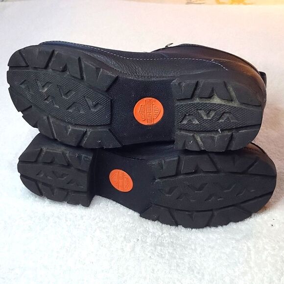 EUC Harley Davidson moto cycle Ankle Boots Leather Chunky Heel #3257 US 9 - Picture 9 of 14